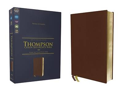 Picture of Niv, Thompson Chain-Reference Bible, Genuine Leather, Buffalo, Brown, Red Letter, Art Gilded Edges, Comfort Print