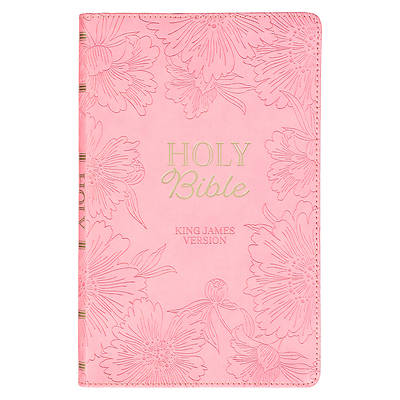 KJV Holy Bible, Gift Edition King James Version, Faux Leather Flexible Cover, Light Pink Floral