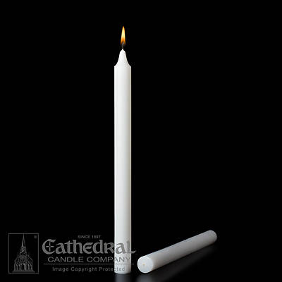 Picture of Stearic Altar Candles Cathedral 9 3/8 x 1 1/8 Pack of 18 Plain End