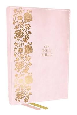 KJV Personal Size Large Print End-Of-Verse Reference Bible, Pink Leathersoft, Red Letter, Comfort Print