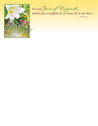 Picture of Jesus Lives Easter Letterhead