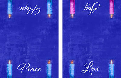 Picture of Four Sided Advent Candles Altar Cloth - Blue