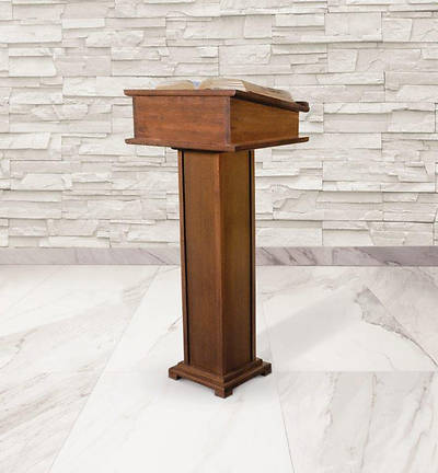 Picture of Lectern with Shelf - Walnut Stain