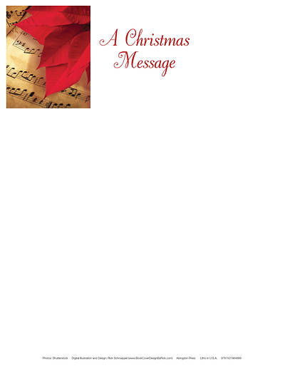 Picture of Christmas Poinsettia & Music Letterhead (Pkg of 50)