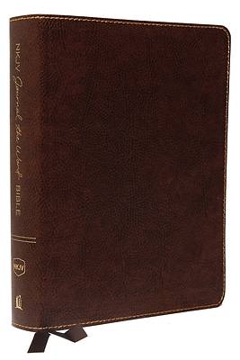 Picture of NKJV, Journal the Word Bible, Large Print, Bonded Leather, Brown, Red Letter Edition