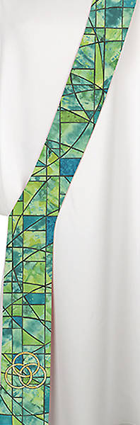 Picture of Symbols of Faith Series Stained Glass Trinity Deacon Stole