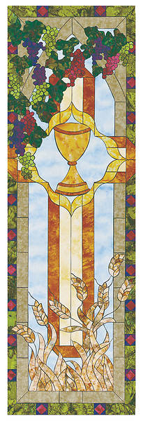 Picture of Stained Glass Communion Parament Wine Chalice Banner 2'x6'