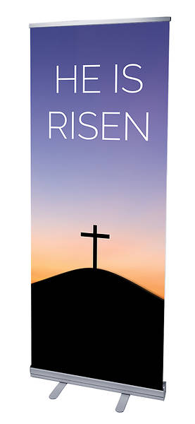Picture of He Is Risen Sunrise Easter RollUp Banner with Stand