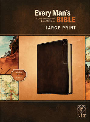 Picture of Every Man's Bible Nlt, Large Print, Deluxe Explorer Edition (Leatherlike, Rustic Brown)