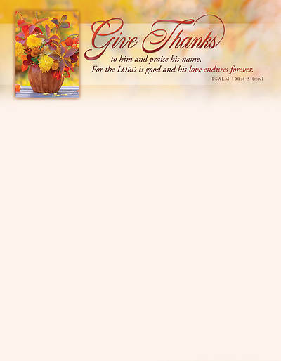 Give Thanks Thanksgiving Letterhead