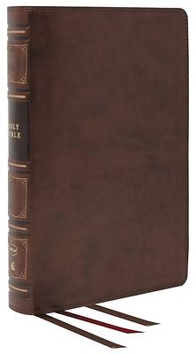 Picture of Nkjv, Reference Bible, Classic Verse-By-Verse, Center-Column, Genuine Leather, Brown, Thumb Indexed, Red Letter, Comfort Print