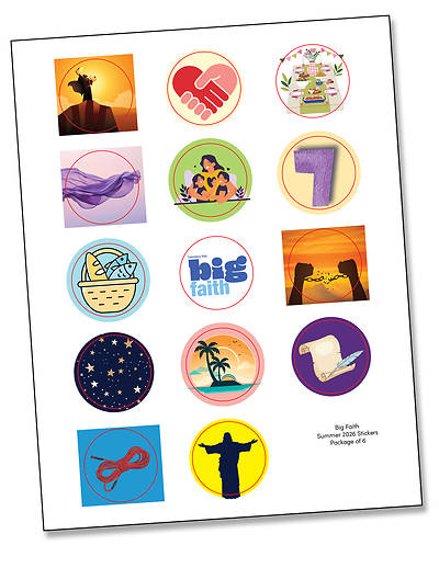 Cokesbury Kids Big Faith Summer 2026 All Ages Activity Stickers (Pkg of 6)