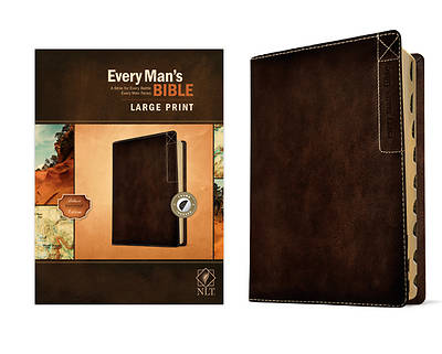 Picture of Every Man's Bible Nlt, Large Print, Deluxe Explorer Edition (Leatherlike, Rustic Brown, Indexed)