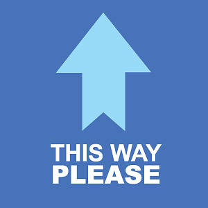 Picture of This Way Please (Forward Arrow) 15.5"x15.5" Floor Decal Sign - 2 Pack