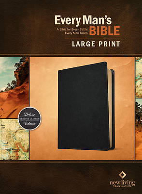 Picture of Every Man's Bible Nlt, Large Print (Genuine Leather, Black)