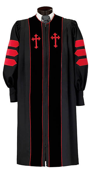 Picture of Pulpit Robe with Pleated Velvet Front - Large Short