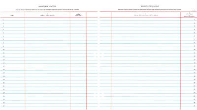 Westminster Church Register Binder Sheets  Deacons