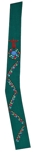 Picture of Fair Trade Children of the World with Jesus Deacon Stole Green