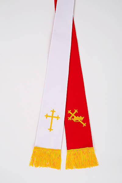 Picture of Reversible Red/White Cross Stole