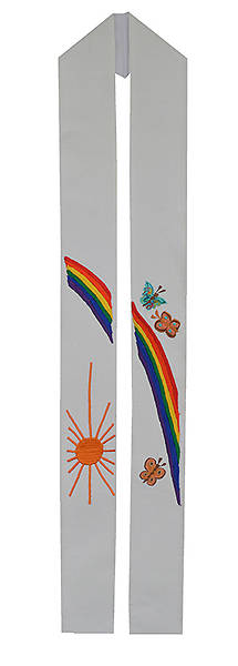 Fair Trade White Sunburst Stole