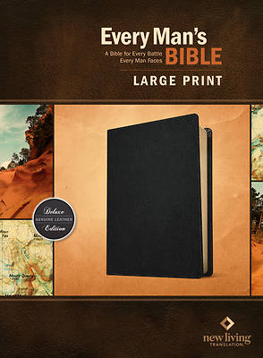 Picture of Every Man's Bible Nlt, Large Print (Genuine Leather, Black, Indexed)