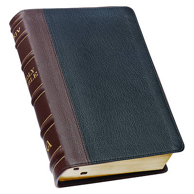 Picture of KJV Large Print Study Bible Two-Tone Black/Burgundy Full Grain Leather