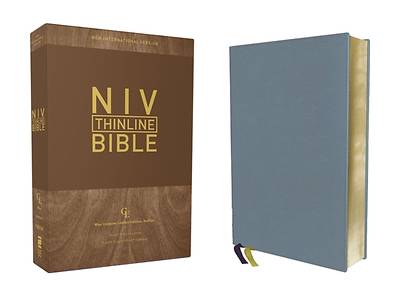 Picture of Niv, Thinline Bible, Genuine Leather, Buffalo, Blue, Red Letter Edition, Comfort Print