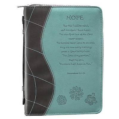 Picture of BIBLE COVER HOPE BROWN TEAL FLOWERS MEDIUM