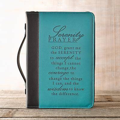 Picture of Bible Cover Serenity Luxleather Black Aqua Medium