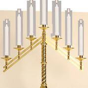 Picture of Koleys K1132 3 14" High Altar Candelabra 3 Light w/ 5" Base