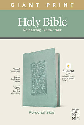 Picture of NLT Personal Size Giant Print Bible, Filament Enabled Edition (Red Letter, Leatherlike, Floral Frame Teal)