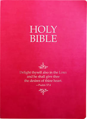 KJV Holy Bible, Delight Yourself Inthe Lord Life Verse Edition, Large Print, Berry Ultrasoft