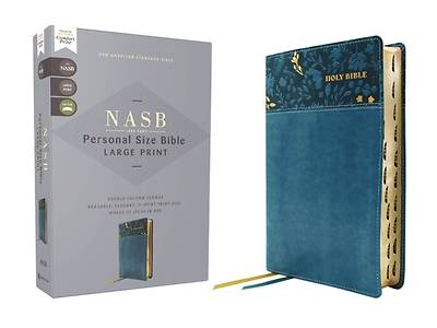 Picture of Nasb, Personal Size Bible, Large Print, Leathersoft, Teal, Red Letter, 1995 Text, Thumb Indexed, Comfort Print