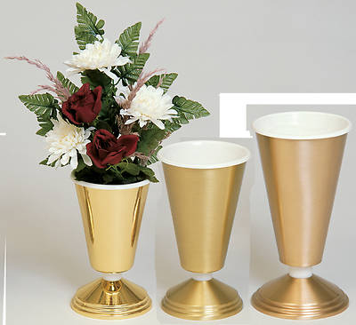 Koleys K474B Polished Brass Vase with Aluminum Liner