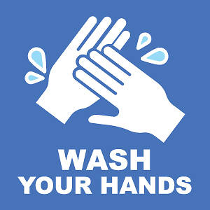 Picture of Wash Your Hands 9"x9" Wall Decal Sign - 2 Pack