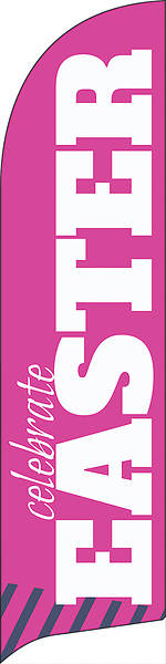 Celebrate Easter Pink Flag Banner