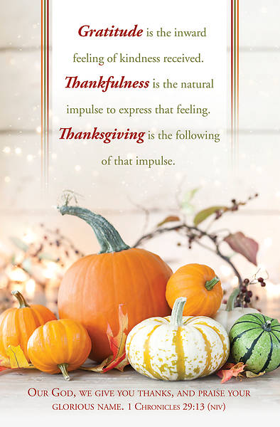 Picture of Gratitude, Thankfulness, Thanksgiving Regular Size Bulletin