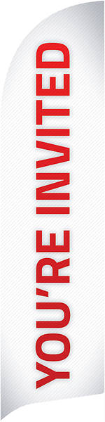 Picture of You're Invited Pinstripe Flag Banner