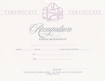 Picture of Foil-Embossed  Special Recognition Flat Certificate (Package of 6)