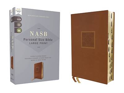 Picture of Nasb, Personal Size Bible, Large Print, Leathersoft, Brown, Red Letter, 1995 Text, Thumb Indexed, Comfort Print