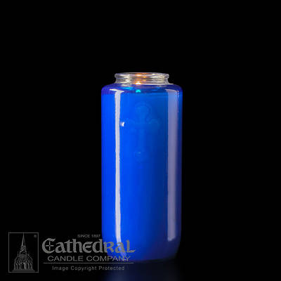 Cathedral 5-Day Glass Offering Candle - Blue