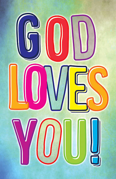 Picture of God Loves You Postcard - Psalm 100:2