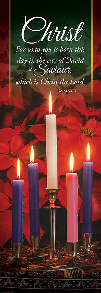 Picture of Christ Unto You is Born Advent Banner 2x6 Vinyl