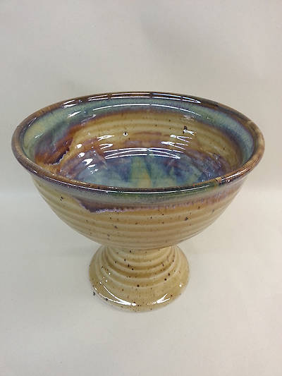 Picture of Baptismal Bowl on Pedestal Earthenware Brown