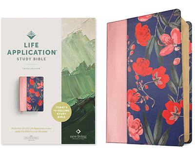 Picture of NLT Life Application Study Bible, Third Edition (Red Letter, Leatherlike, Pink Evening Bloom)