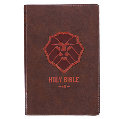 KJV Kids Bible, 40 Pages Full Color Study Helps, Presentation Page, Ribbon Marker, Holy Bible for Children Ages 8-12, Lion Emblem Faux Leather Flexibl