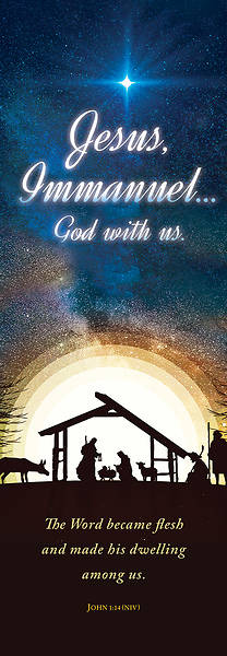 Picture of Banner Jesus Immannuel Christmas 2 x 6 Fabric