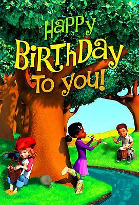 Picture of Deep Blue Kids Happy Birthday Postcard (Pkg of 25)