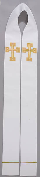 Picture of Contemporary Double Overlay Cross Stole White - 110"