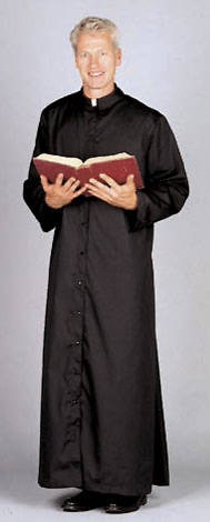 Adult Server & Priest Long Sleeve Full Cut Cassock with Snap Front